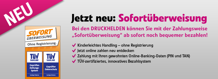 Jetzt Neu! Sofortüberweisung als neue Zahlungsmethode bei den Dr